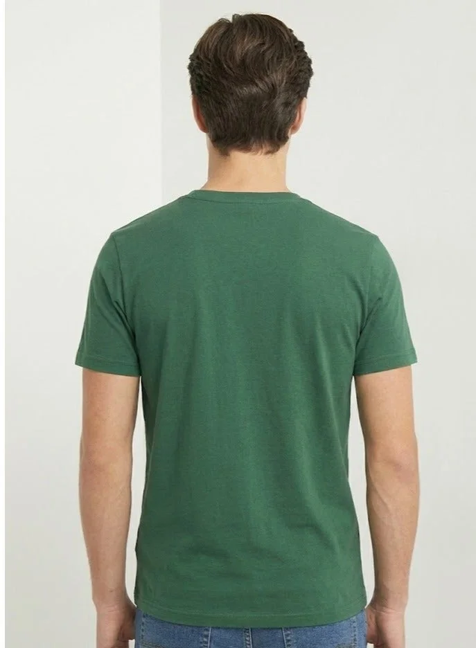 لعب البولو تيشيرت رجالي مطبوع - أخضر